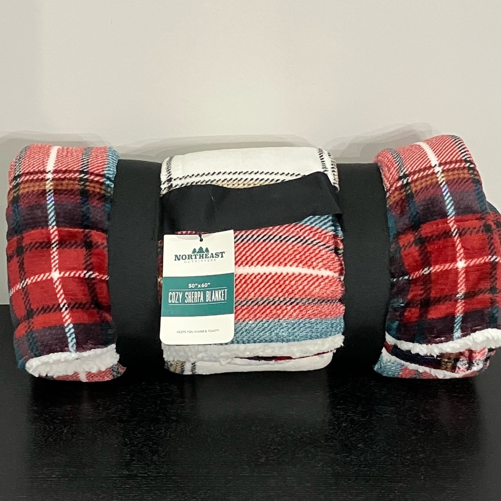Cozy Sherpa Plaid Blanket